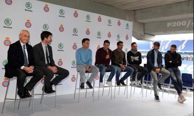 Jugadores pericos en la presentación del nuevo patrocinador del club (Foto: Espanyol).