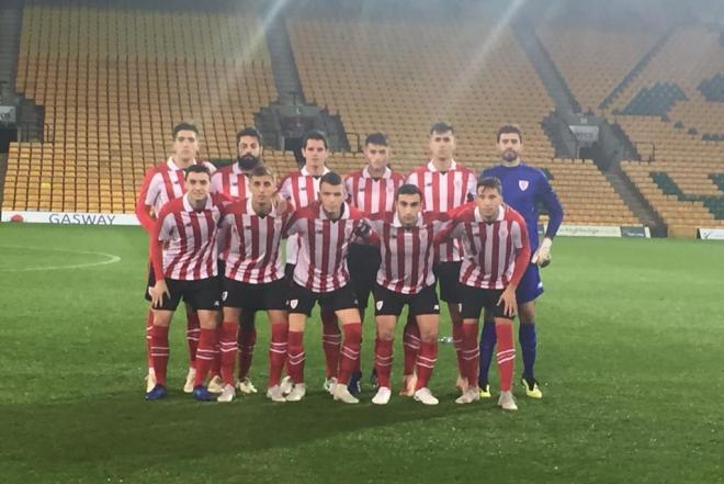 Los siete jugadores del Bilbao Athletic convocados formaron de inicio ante el Norwich (Foto: Athletic Club).