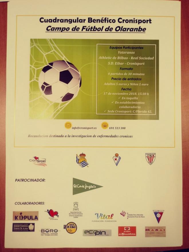 Cartel que anuncia el partido solidario (Foto: Eibar)