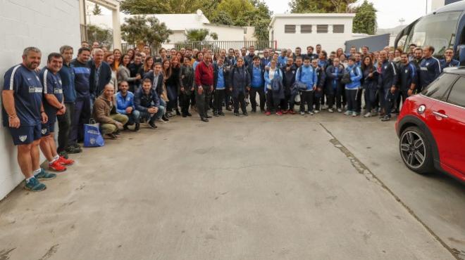 La plantilla del Málaga Genuine fue despedida por los trabajadores del club (Foto: Málaga CF).