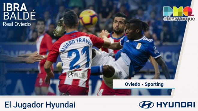 Ibra, jugador Hyundai del Real Oviedo-Sporting.