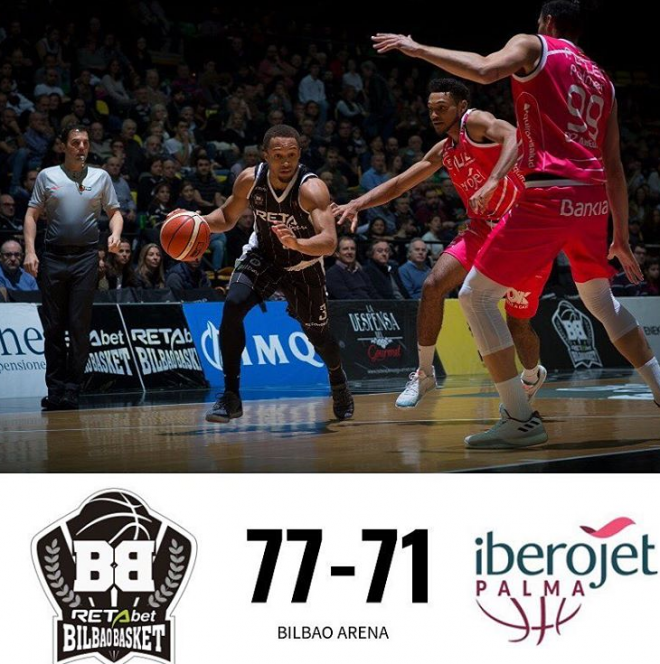 La sexta victoria de Bilbao Basket llegó a costa del Iberojet Palma