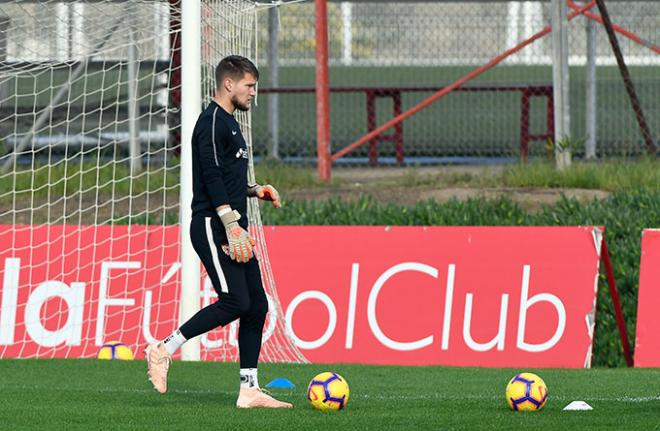 Vaclik, en el entrenamiento de este miércoles (Foto: Kiko Hurtado).