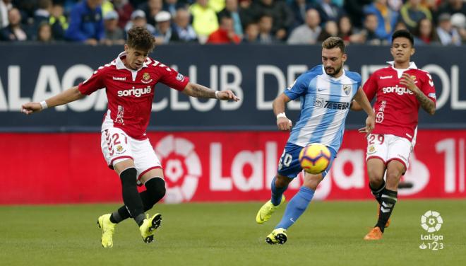 Haksabanovic, durante el Málaga-Nástic.