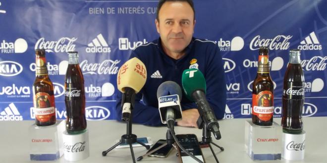 Salmerón en la sala de prensa de la Ciudad Deportiva. (@recreoficial)