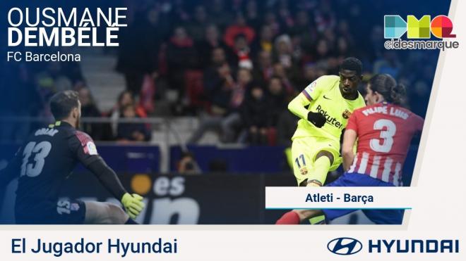 Dembélé, jugador Hyundai del Atlético-Barça.