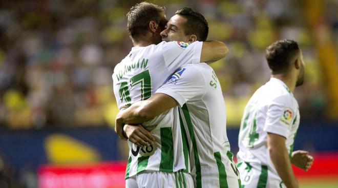 Sergio León y Joaquín celebran el gol contra el Villarreal del año pasado.