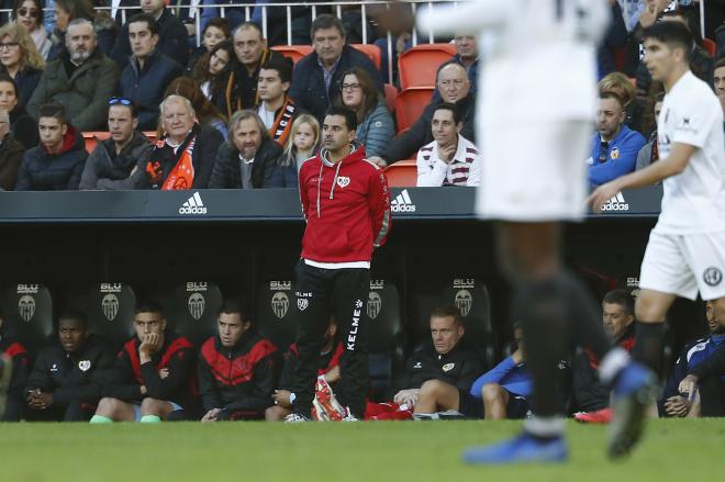 Míchel en el Valencia-Rayo. (Foto: David González)