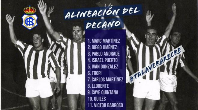 Once del Recreativo en Talavera de la Reina. (@recreoficial)