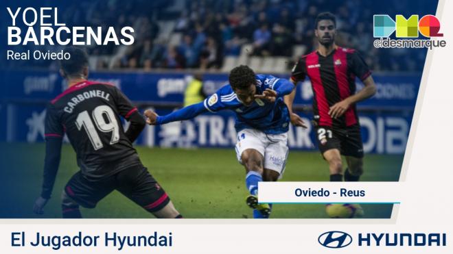 Bárcenas, jugador Hyundai del Real Oviedo-Reus.