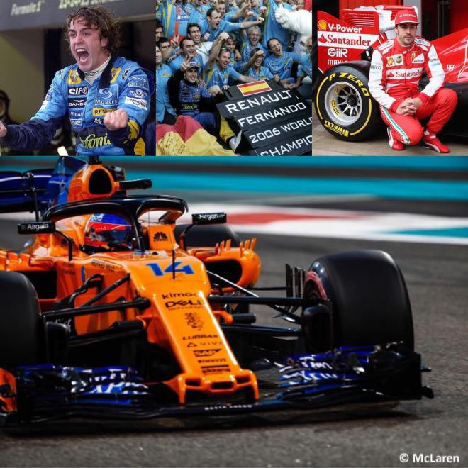 Montaje con las imágenes más icónicas de Fernando Alonso.