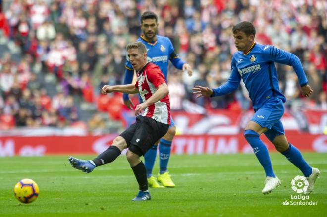 Iker Muniain durante el partido de la primera vuelta ante el Getafe en San Mamés (Foto: LaLiga)