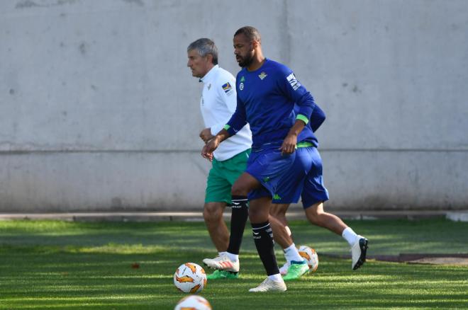 Sidnei Rechel en el entrenamiento de este lunes (foto: Kiko Hurtado).