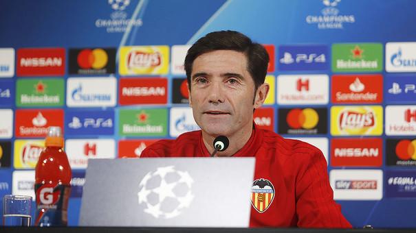 Marcelino en la previa del Valencia-Juventus. (Foto: Valencia CF)