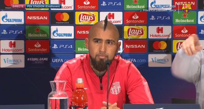 Vidal, durante la rueda de prensa.