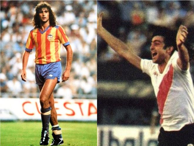 Kempes con la camiseta del Valencia CF y con la del River Plate.