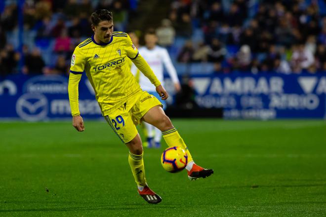 Manu Vallejo, durante el Zaragoza-Cádiz (Foto: Dani Marzo).