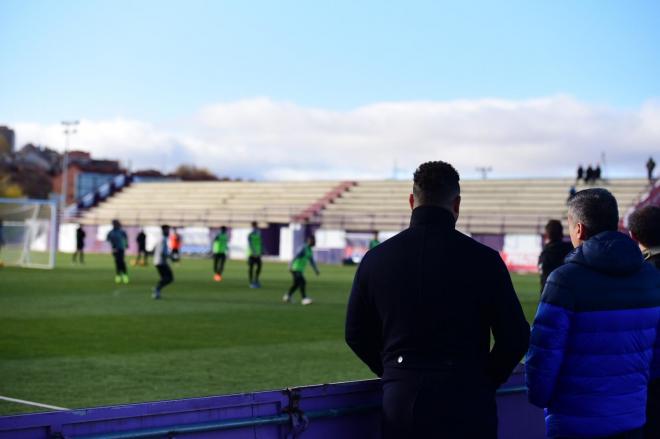 Ronaldo, en el entrenamiento de este miércoles junto a Miguel Ángel Gómez