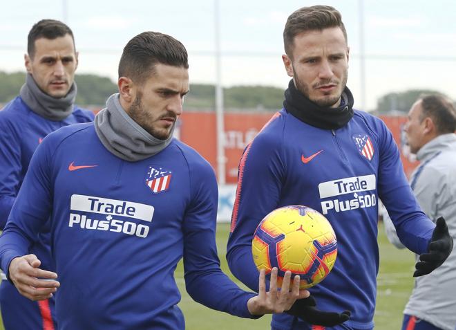 Saúl y Koke, en una sesión con el Atlético de Madrid (Foto: ATM).