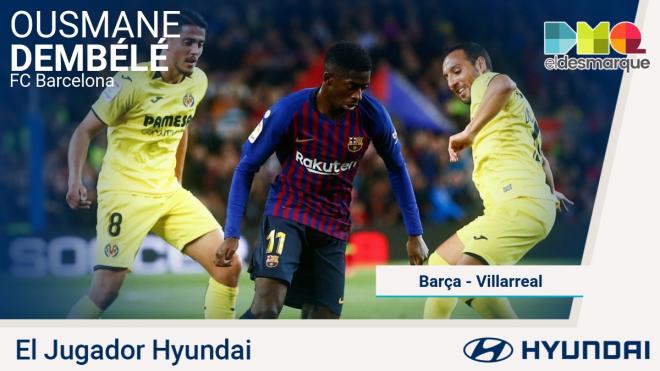 Dembélé, jugador Hyundai del Barcelona-Villarreal.