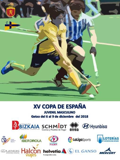 Cartel de la XV Copa de España juvenil de hockey hierba que se desarrollará en las instalaciones del RC Jolaseta.