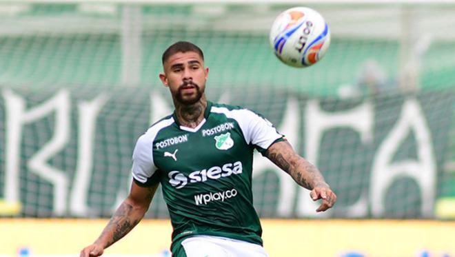 Juan Sebastián Quintero en un encuentro con el Deportivo Cali.