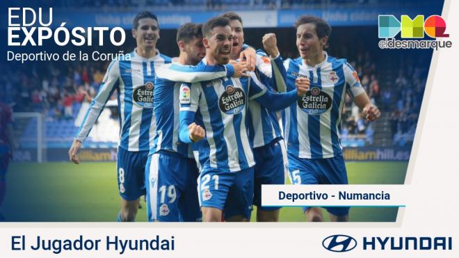 Edu Expósito, jugador Hyundai del Dépor-Numancia.