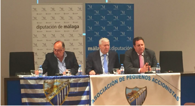 Una reunión de los Pequeños Accionistas del Málaga.