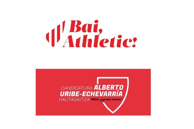 Logos en RRSS de ambas candidaturas a la presidencia y directiva del Athletic