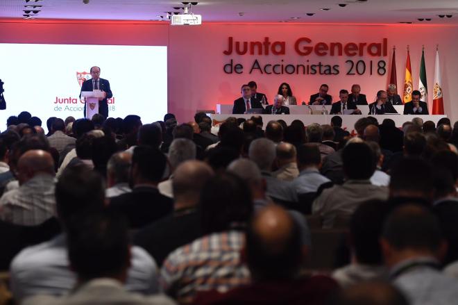 Junta de accionistas del Sevilla 2018. (Foto: Kiko Hurtado).