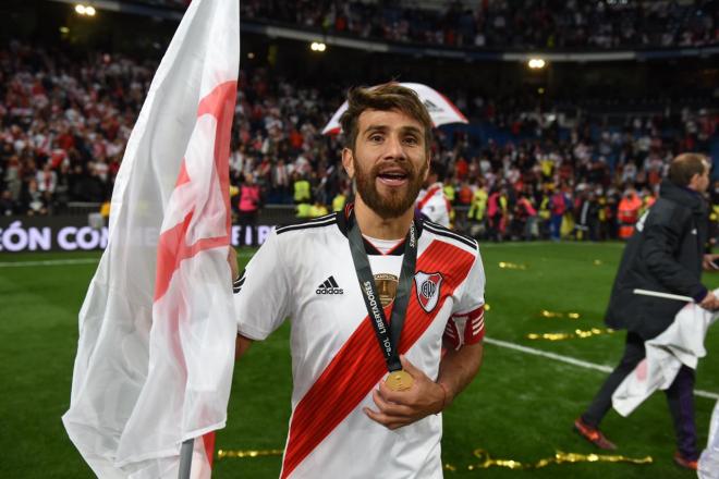 Leo Ponzio celebrando la consecución de la Libertades en 2019 (Foto: River Plate).