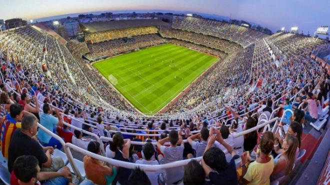 Estadio de Mestalla lleno. (Foto: Valencia CF)