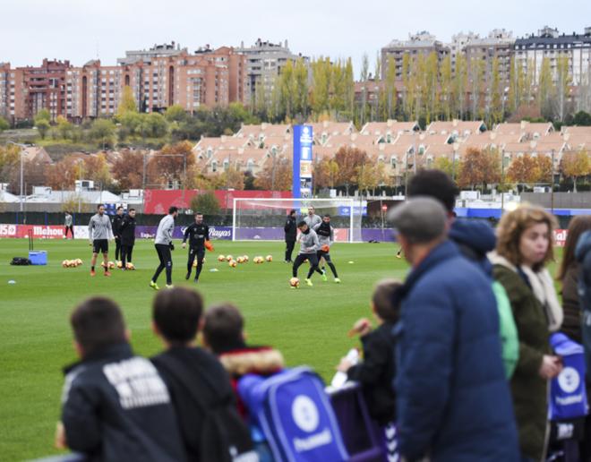 El Real Valladolid, en un entrenamiento en Los Anexos al Estadio José Zorrilla.