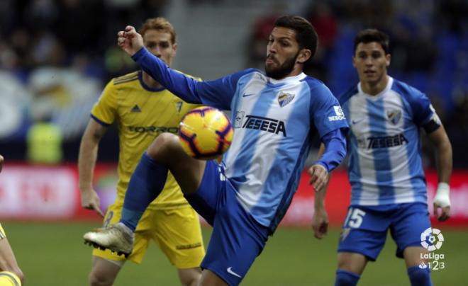 Pacheco, durante un lance del partido ante el Cádiz (Foto: LaLiga).