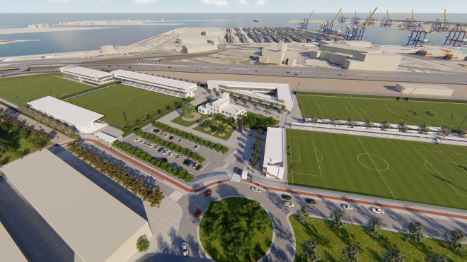 Así serán las nuevas instalaciones de la Ciudad Deportiva del Levante en Nazaret. (Foto: Levante UD)