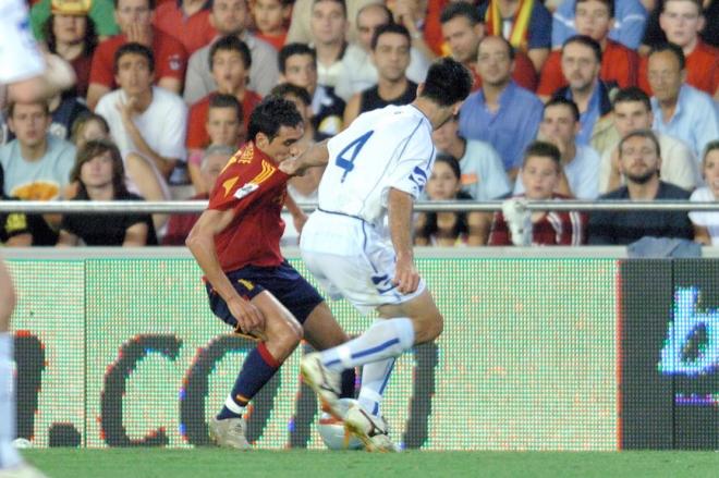 Vicente, con España en Mestalla. (Foto: Sefutbol)