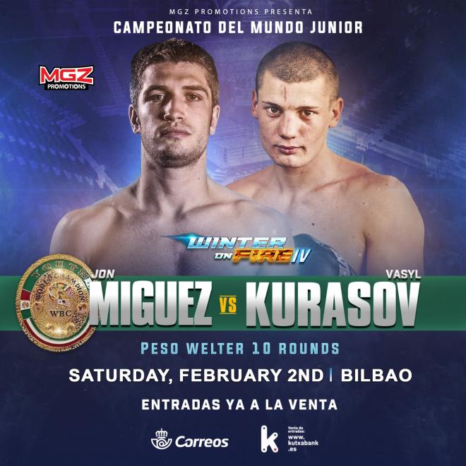 El 2 de febrero Jon Míguez se medirá al ucraniano Vasyl Kurasov por la corona Wélter del Mundial Juvenil del WBC.