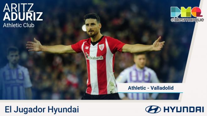 Aduriz, jugador Hyundai del Athletic-Valladolid.