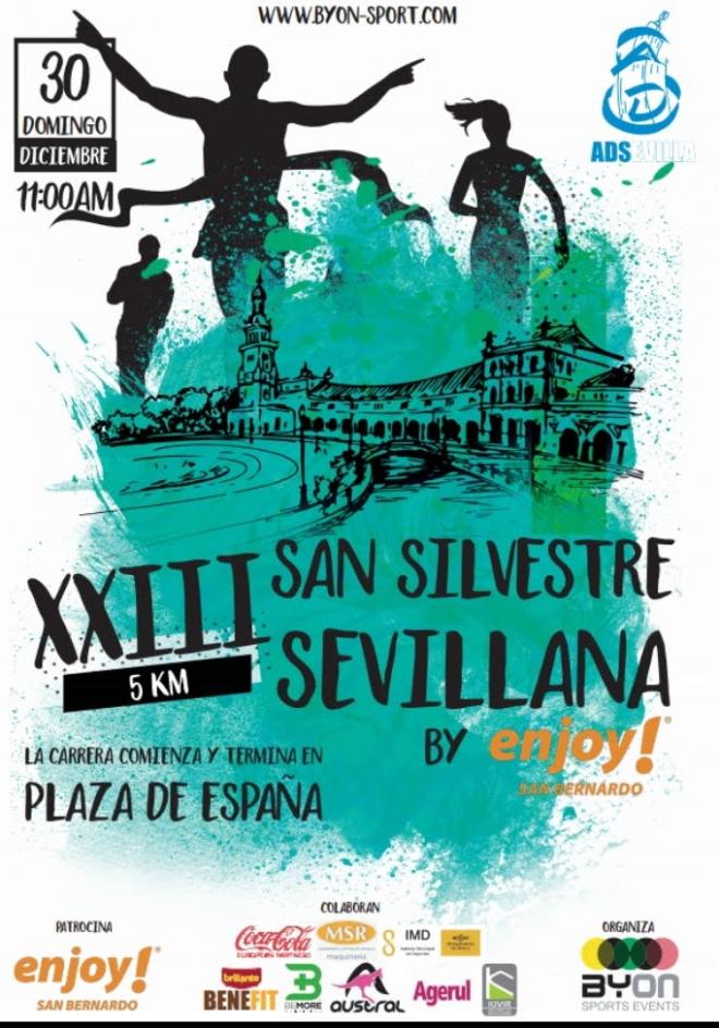 Imagen del cartel de la San Silvestre Sevillana.