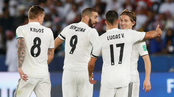 Celebración de los jugadores del Real Madrid