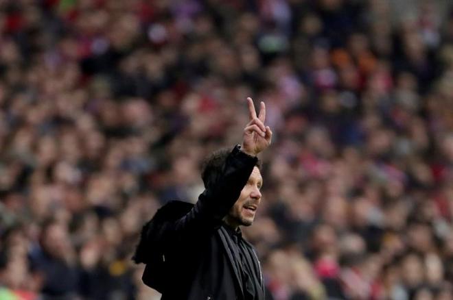 Simeone, en el duelo del Atlético ante el Espanyol (Foto: EFE).