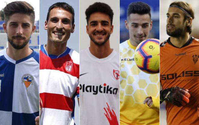 Los cinco jugadores cedidos por el Real Valladolid, con sus respectivos equipos.
