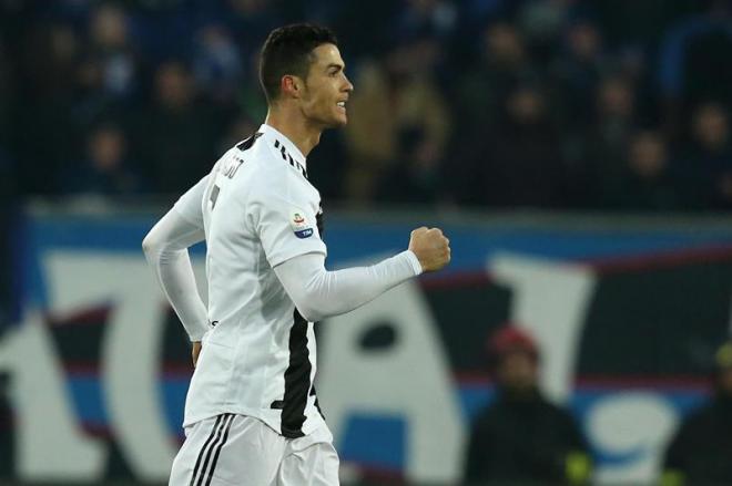 Cristiano Ronaldo celebra un gol con la Juventus de Turín.