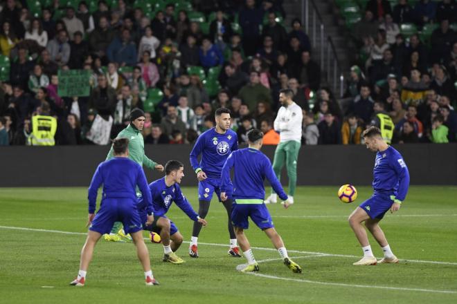 Tonny Sanabria, en un entrenamiento del Betis (Foto: Kiko Hurtado).