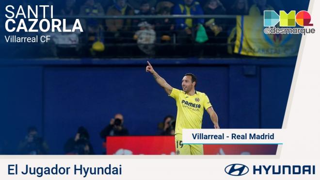 Cazorla, jugador Hyundai del Villarreal-Real Madrid.