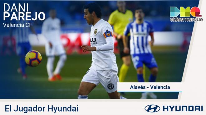 Parejo, Jugador Hyundai del Alavés-Valencia.