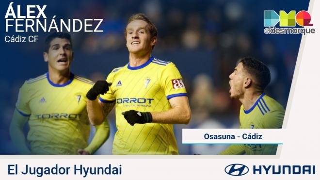 Álex Fernández, Jugador Hyundai del Osasuna-Cádiz.