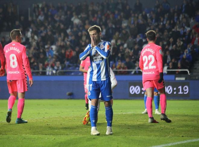 Fede Cartabia, durante el Dépor-Lugo (Foto: Iris Miquel).