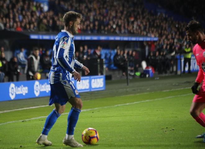 Fede Cartabia, durante el Dépor-Lugo (Foto: Iris Miquel).