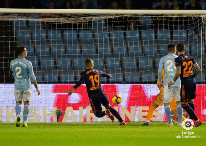 Momento del gol de Rodrigo Moreno al Celta (Foto: LaLiga).